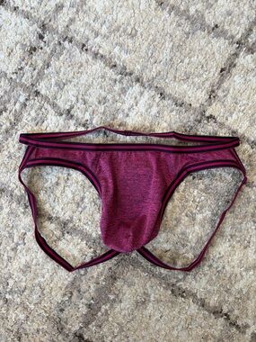 Andrew Christian Magenta Jockstrap with Striped Waistband